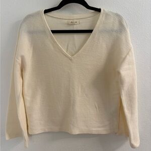 Madewell off white long Sleeve textured Top